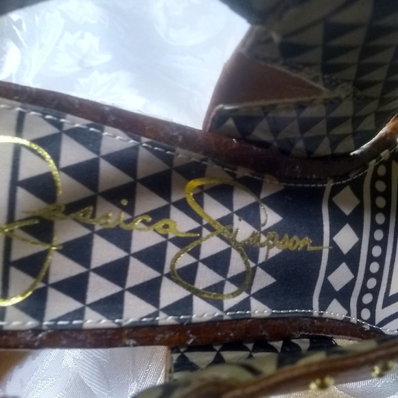 Jessica Simpson Gena Brown Leather Wedge Platform - Picture 7 of 8